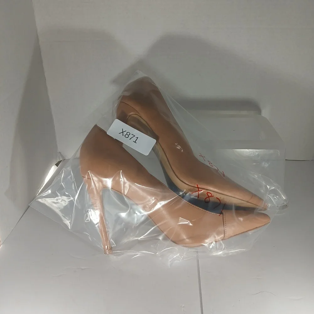 Express Pointed Toe Pumps 10 Tan Nude Stiletto Heels Office Siren Professional